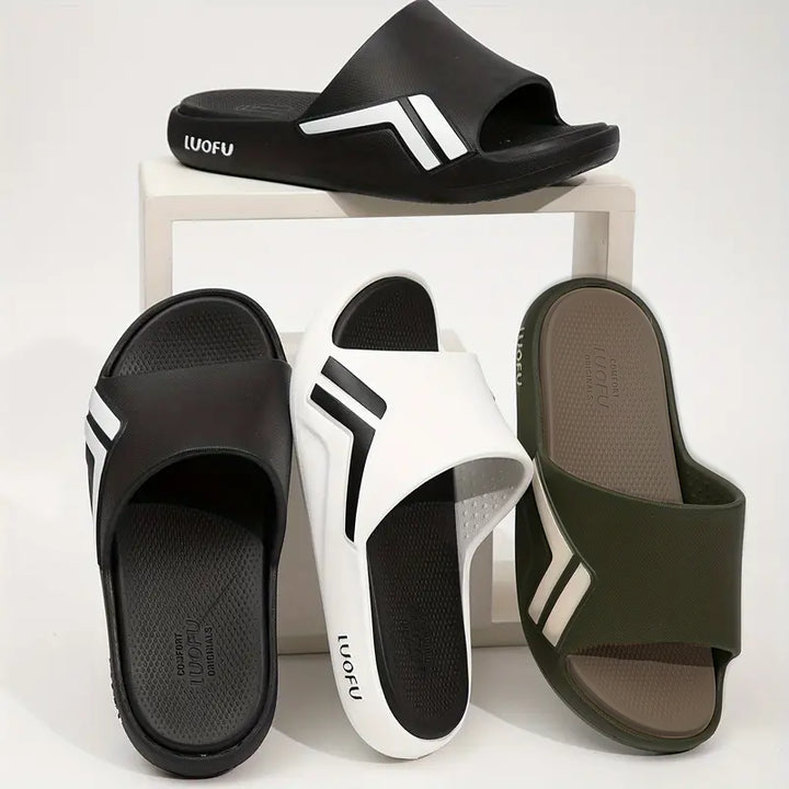 صندل Luofu الأصلي المريح بتصميم وسادة, مقاوم للتآكل, ونعل سميك يمتص الصدمات مريح للجنسين