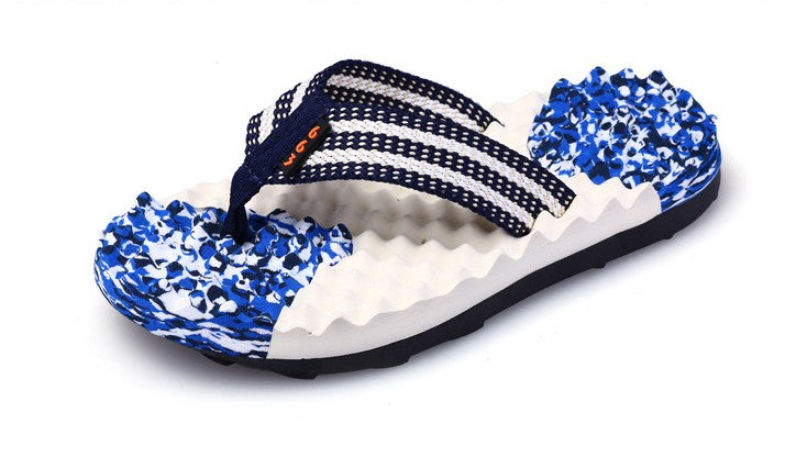 شبشب تدليك رجالي جديد 2025 – مقاوم للانزلاق والتآكل، مطاطي للشاطئ، صندل صيفي للاستخدام الخارجي