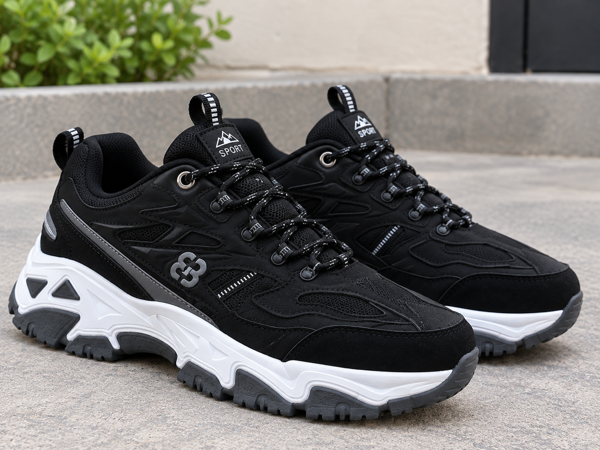 Baskets de sport épaisses pour hommes – Chaussures de course élégantes décontractées et d'extérieur