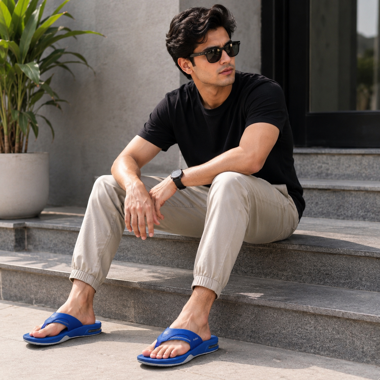 ANALIZA Men’s Comfort Flip Flops – Lightweight Casual Summer Slippers with Air Cushion Sole