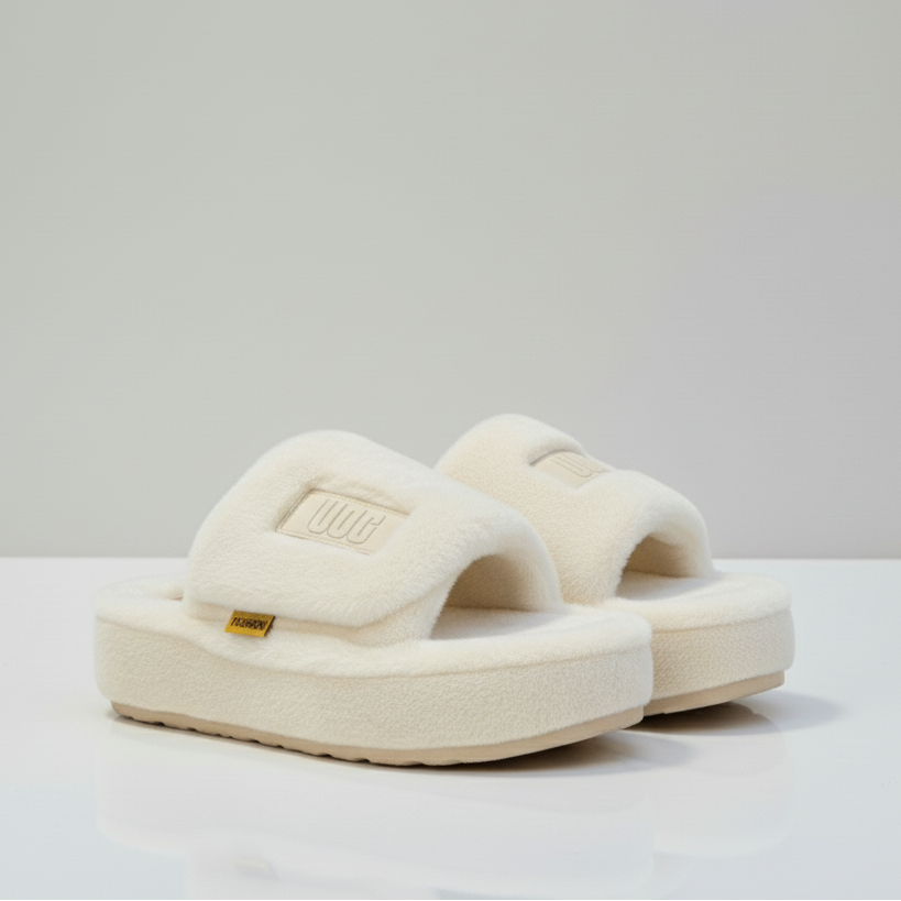 Faux-Fur Platform Slides: Cozy Warmth, Open-Toe Breeze