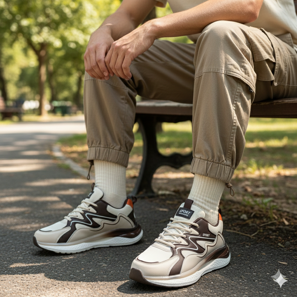 Baskets sport en mesh pour homme : amorti optimal toute la journée, semelle extérieure adhérente