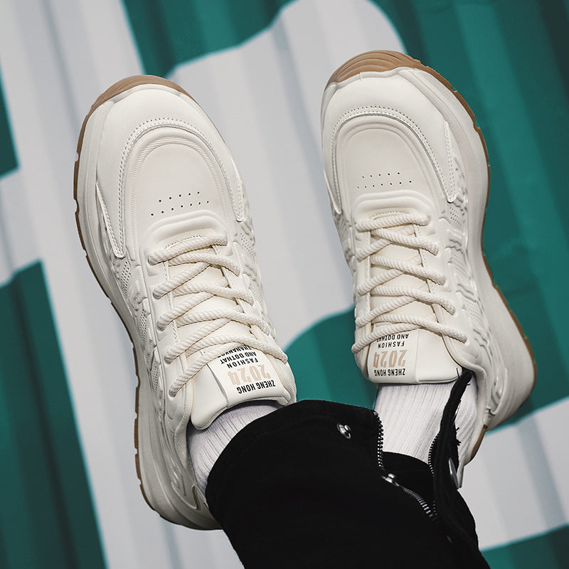 أحذية رياضية كاجوال شبكية قابلة للتنفس للرجال - أحذية جلدية عصرية للشباب، مثالية للارتداء اليومي