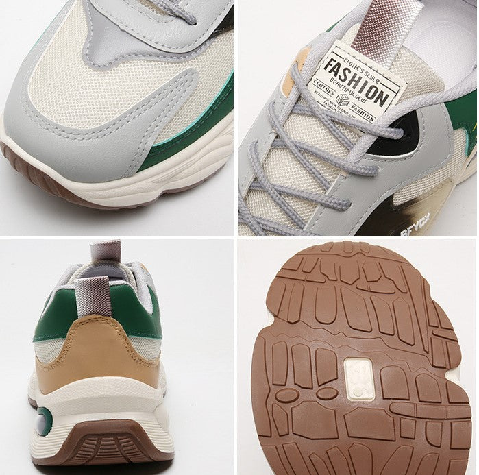 حذاء رياضي رجالي شبكي قابل للتنفس - حذاء كاجوال عصري مناسب لجميع المناسبات بنعل سميك غير قابل للانزلاق