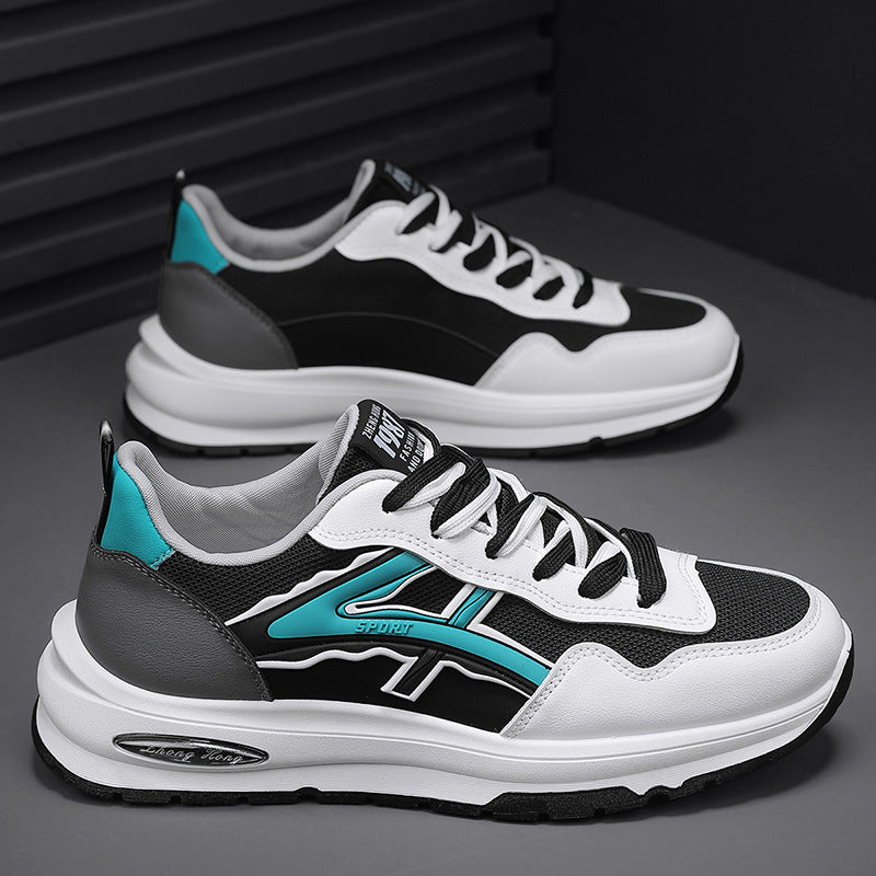 أحذية رياضية عصرية للشباب من الجلد : أحذية برباط ذات نعل سميك