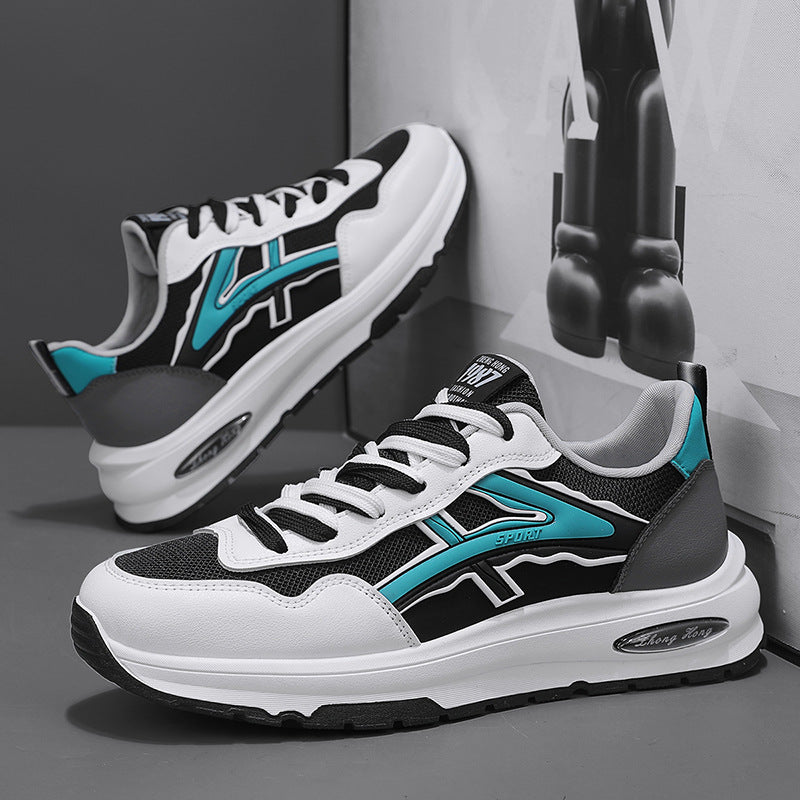 أحذية رياضية عصرية للشباب من الجلد : أحذية برباط ذات نعل سميك