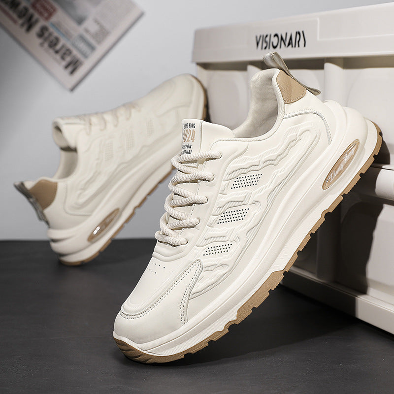 أحذية رياضية كاجوال شبكية قابلة للتنفس للرجال - أحذية جلدية عصرية للشباب، مثالية للارتداء اليومي