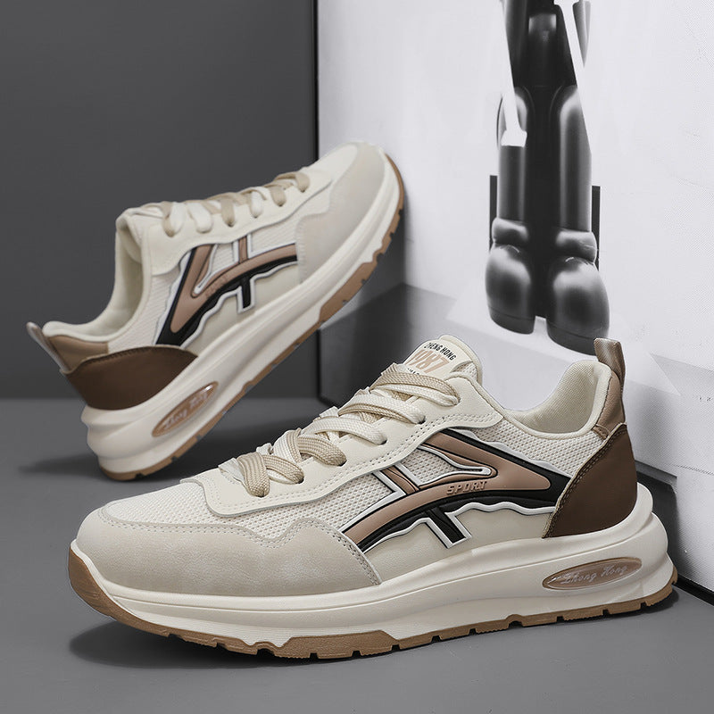 أحذية رياضية عصرية للشباب من الجلد : أحذية برباط ذات نعل سميك