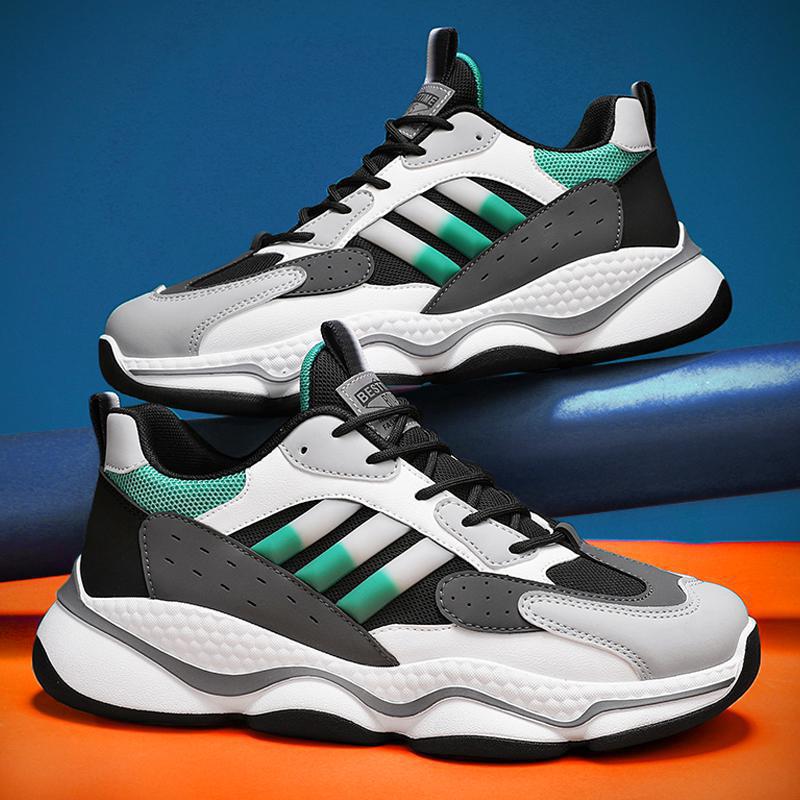 "أحذية رياضية رجالية أنيقة بنعل سميك - أناقة وراحة في كل خطوة!"
