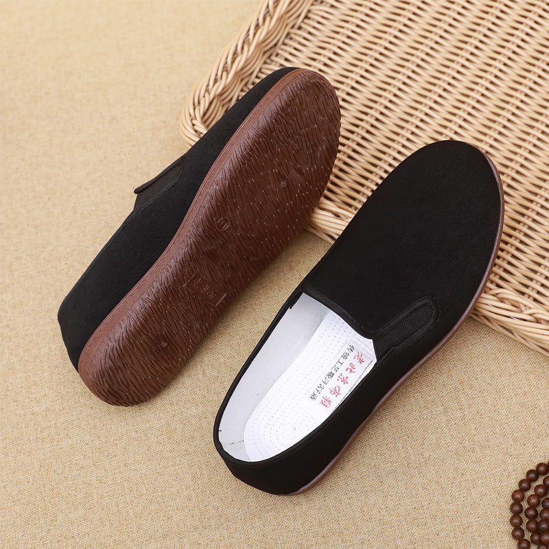 أحذية بيجين القديمة الرجالية المصنوعة من القماش - أحذية عمل غير رسمية بنعل ناعم قابل للتنفس ومضادة للانزلاق مناسبة لفصل الربيع والخريف.