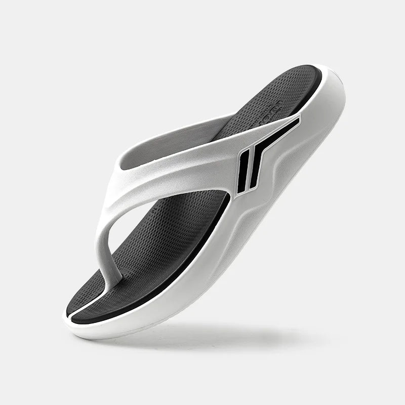 Luofu Original Cozy Men's Sporty Thong Slippers - Wear Resistant, Shock Absorbing Thick Soles, Couple's Comfort