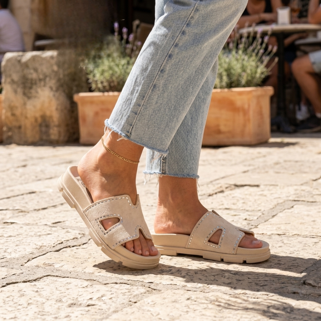 Sandales compensées confortables pour femmes – Chaussons d'été légers et amortis