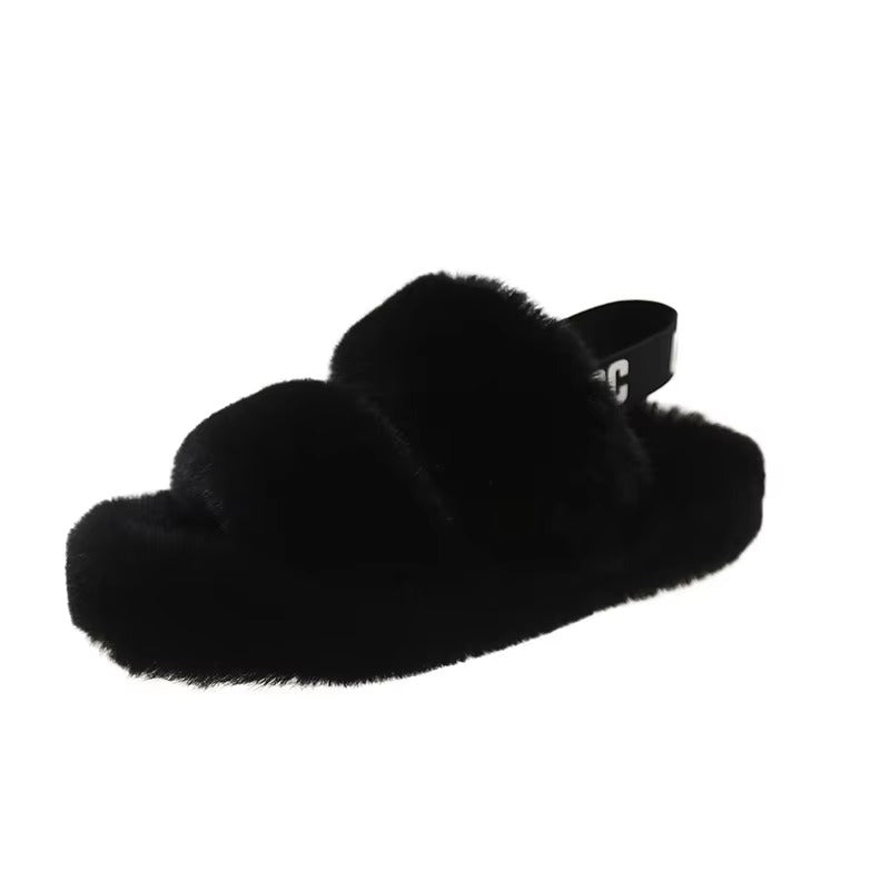 Warm women's slippers with a modern Korean touch for fall and winter 2025