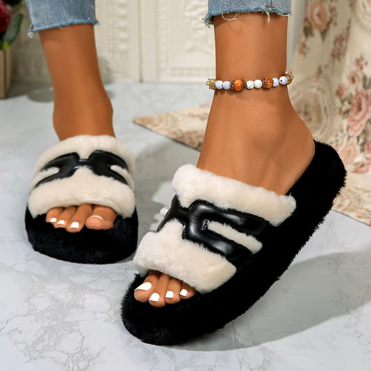 "Luxury Fur Slippers for Women: Warm and Comfortable for Winter"