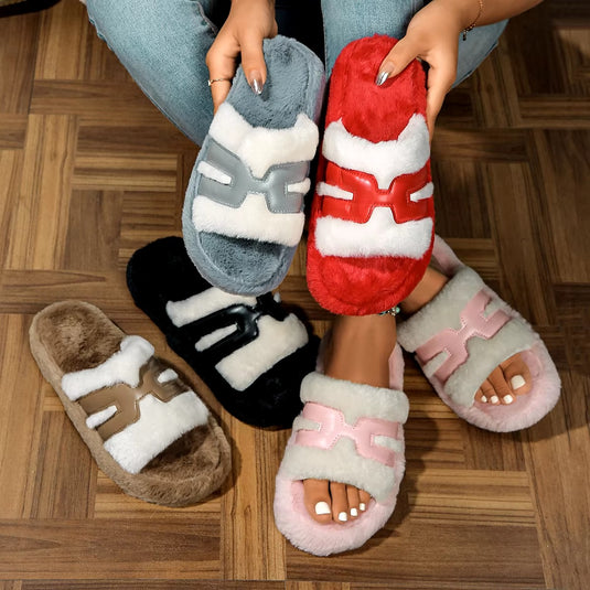 "Luxury Fur Slippers for Women: Warm and Comfortable for Winter"
