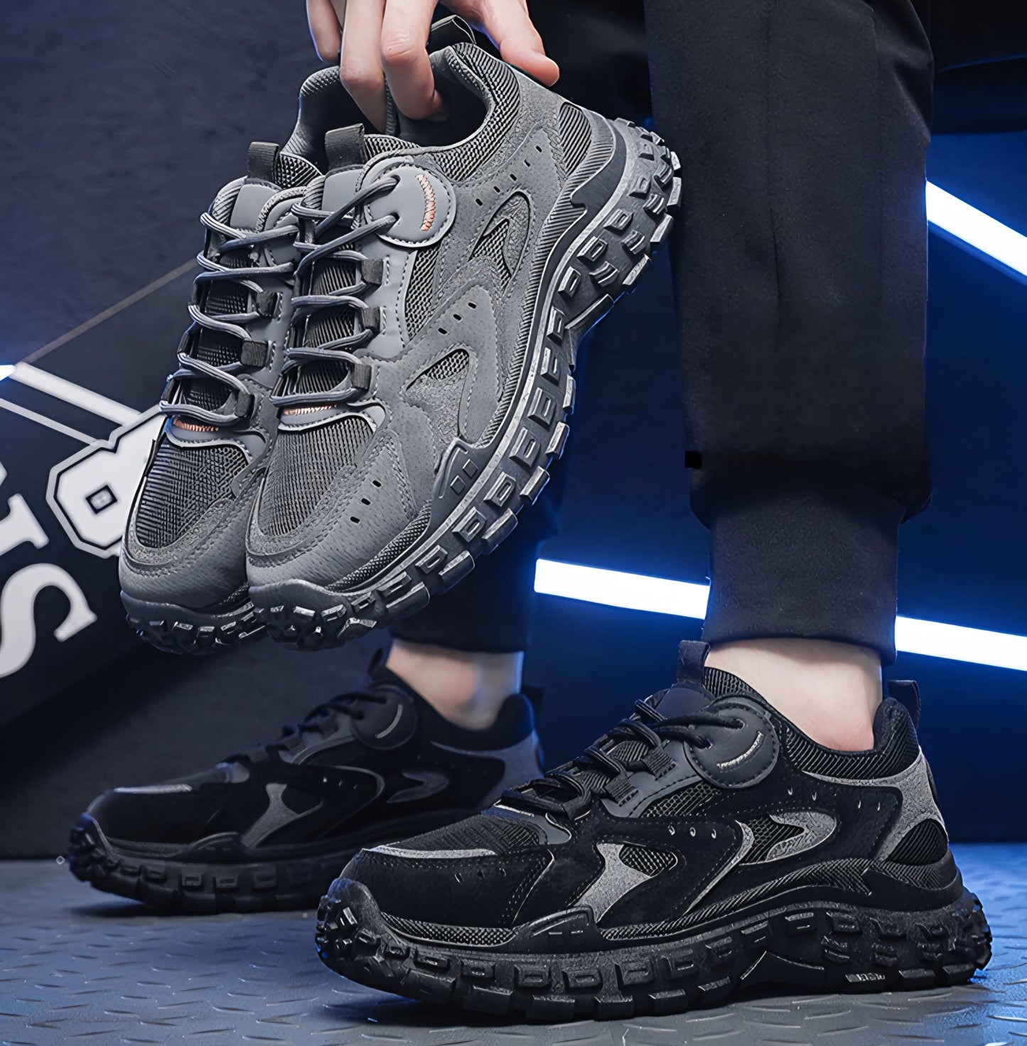 أحذية رجالية قابلة للتنفس - أحذية رياضية آمنة مقاومة للانزلاق والتآكل