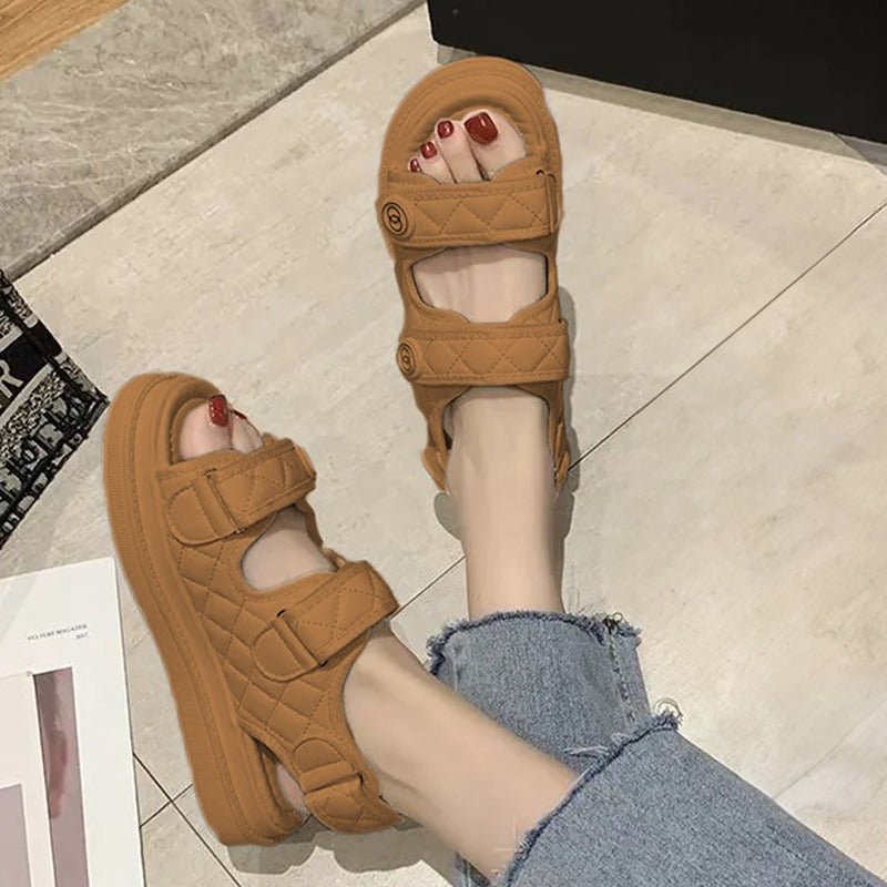 Women's Korean Style Thong Platform Sandals – Casual Beach Shoes 2024