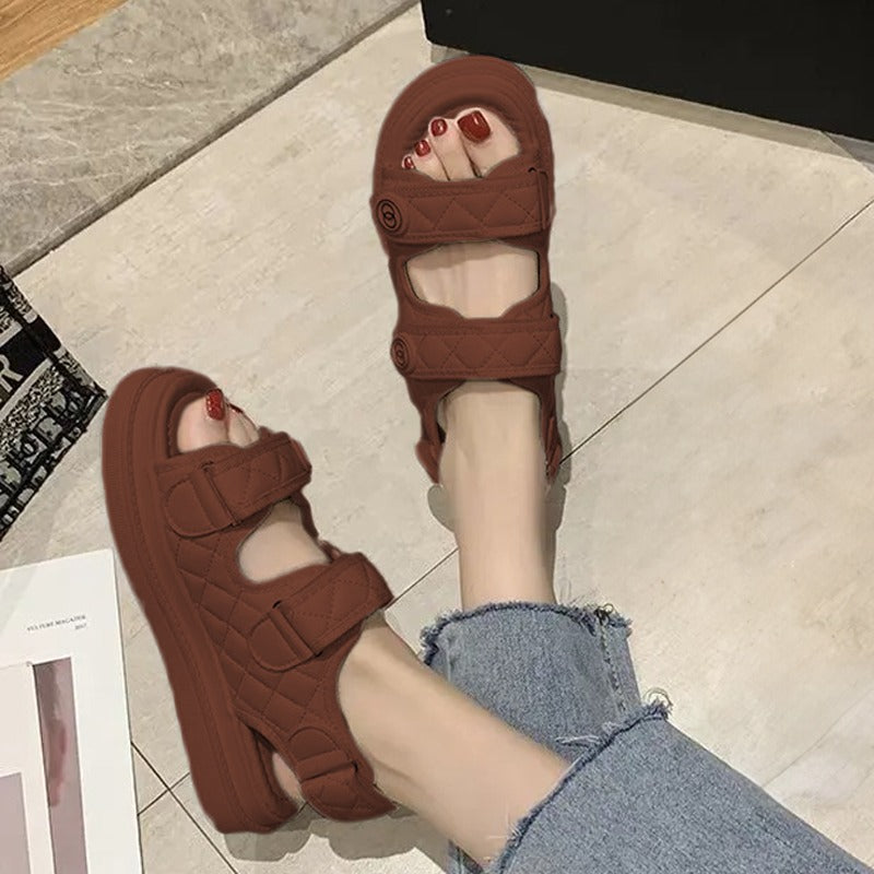 Women's Korean Style Thong Platform Sandals – Casual Beach Shoes 2024