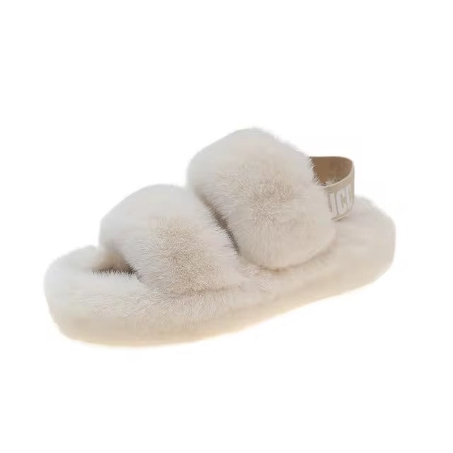 Warm women's slippers with a modern Korean touch for fall and winter 2025