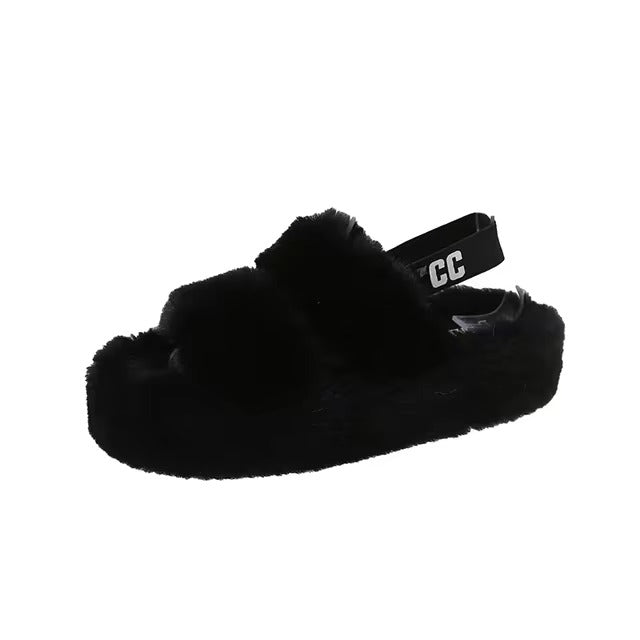 Warm women's slippers with a modern Korean touch for fall and winter 2025