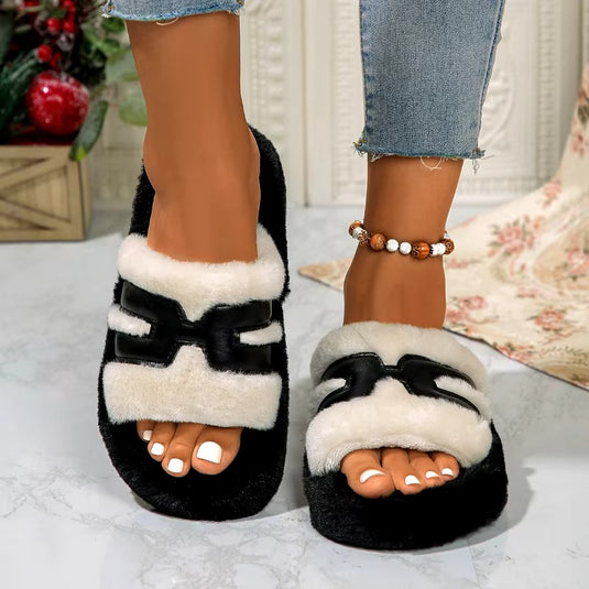 "Luxury Fur Slippers for Women: Warm and Comfortable for Winter"