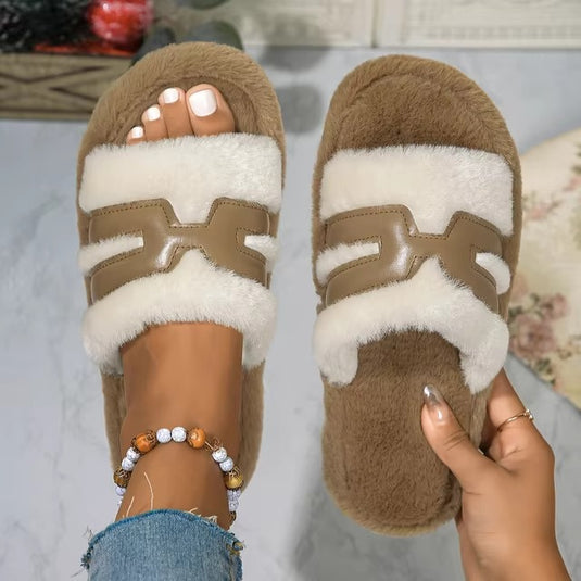 "Luxury Fur Slippers for Women: Warm and Comfortable for Winter"