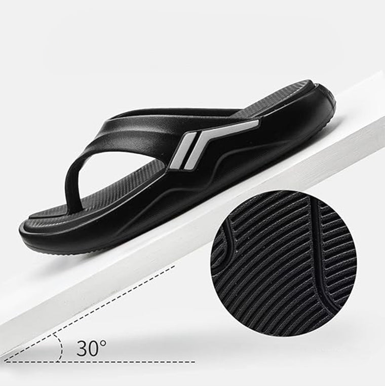 Luofu Original Cozy Men's Sporty Thong Slippers - Wear Resistant, Shock Absorbing Thick Soles, Couple's Comfort