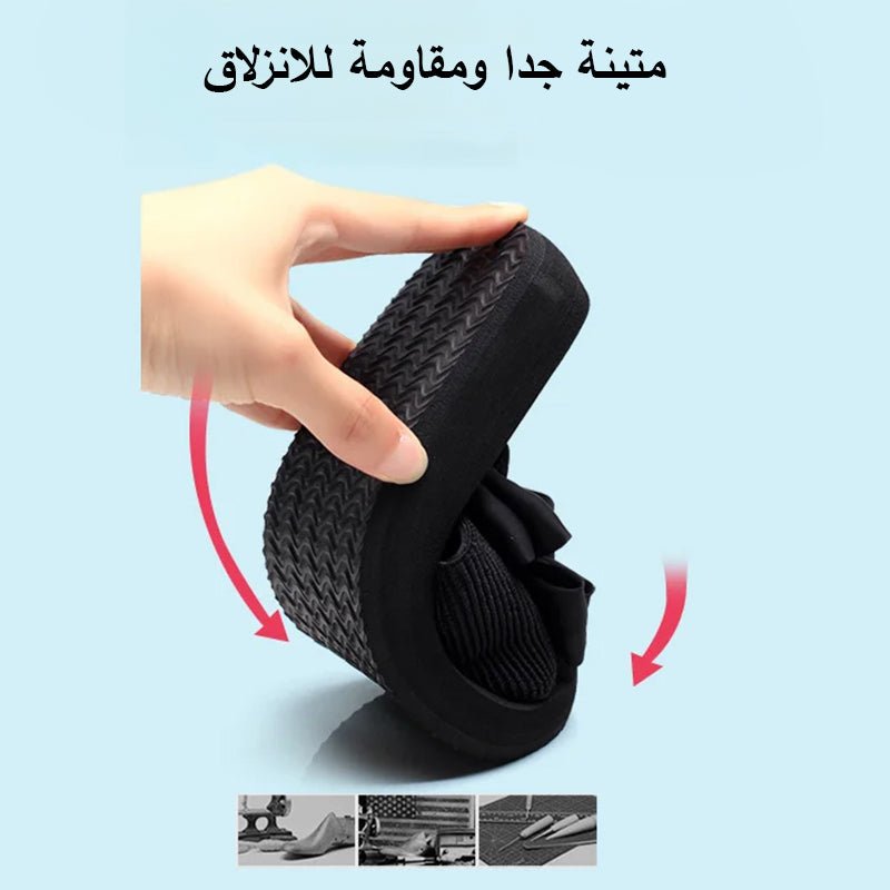 شبشب شاطئ كاجوال للسيدات لعام 2024: صنادل بكعب عريض 3 سم مع زهرة كبيرة