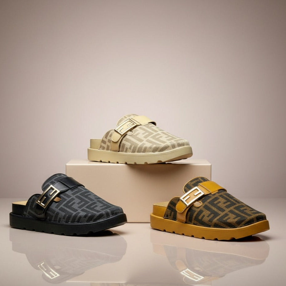 Women’s monogram buckle clog mules — Product image: