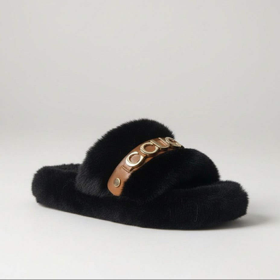 Faux Fur Sliders — Product image: