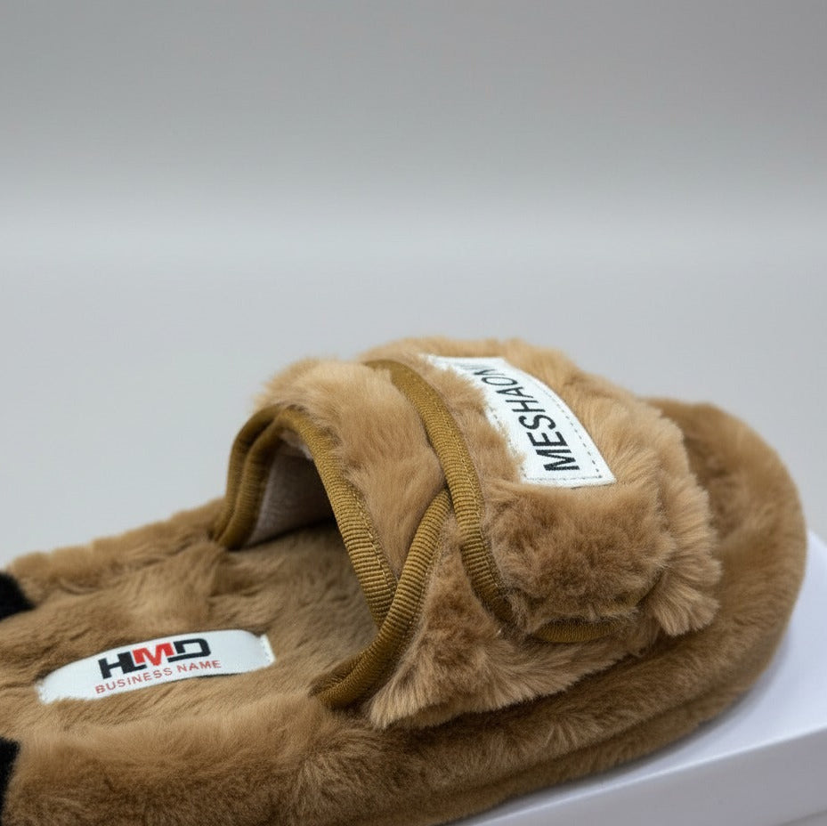 Women’s plush strap house slippers — Product image:
