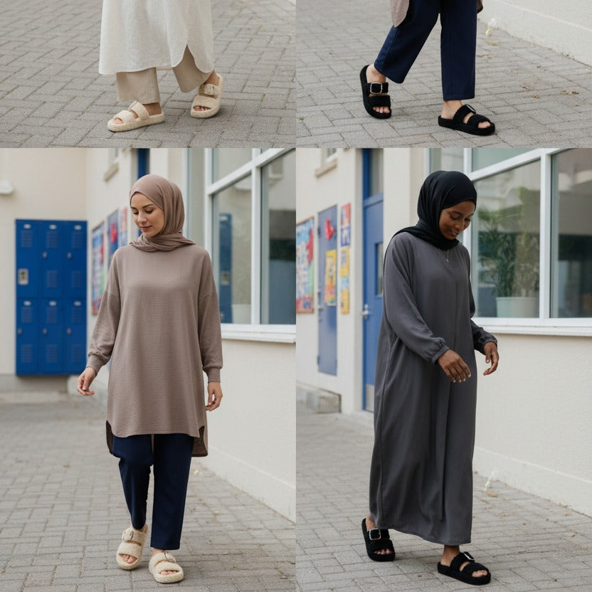 Women's Sherpa Buckle Slide Sandals (GENDA) — Product image: