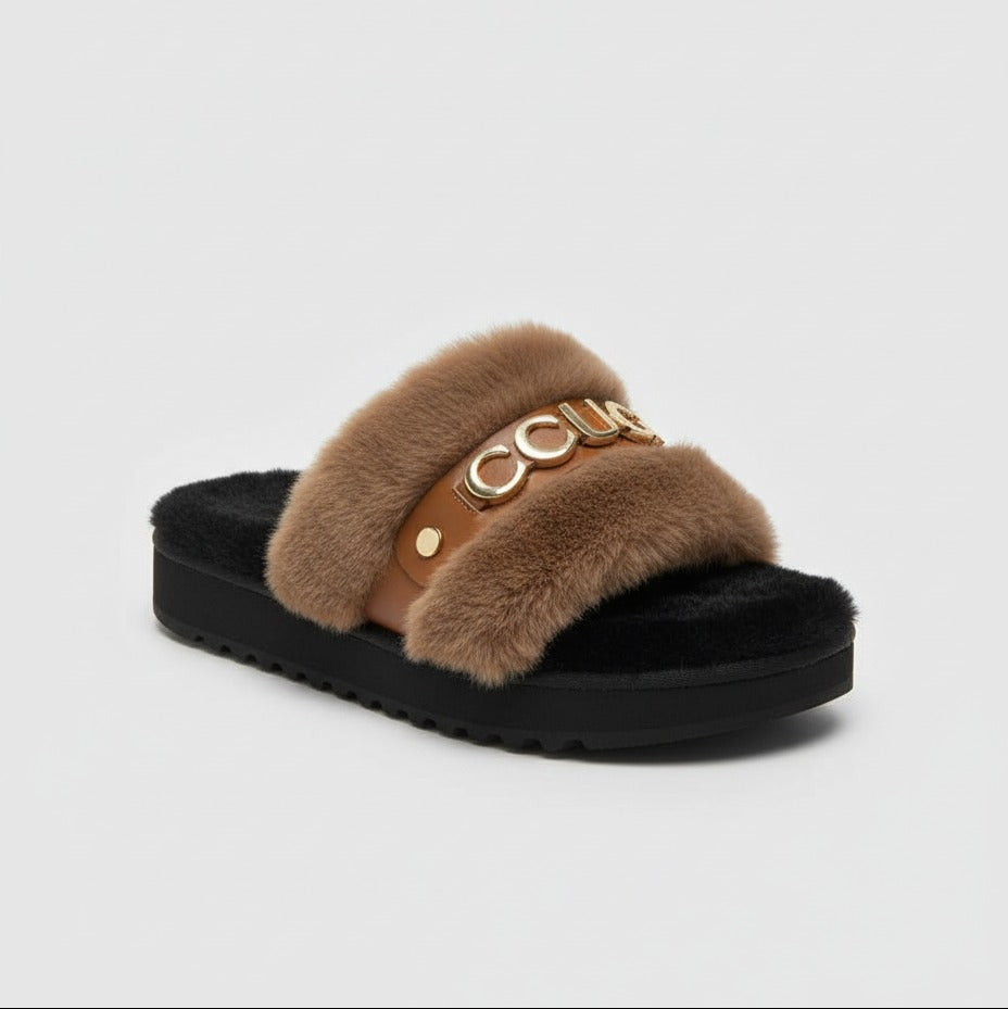 Faux Fur Sliders — Product image: