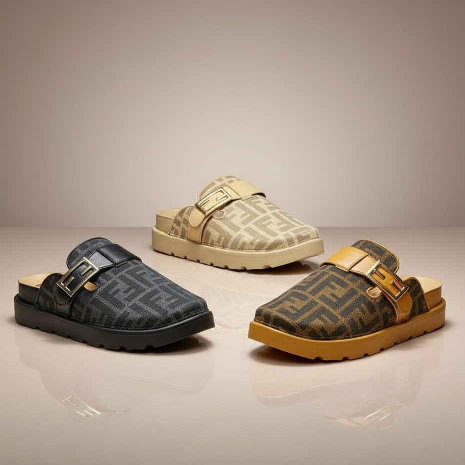 Women’s monogram buckle clog mules — Product image: