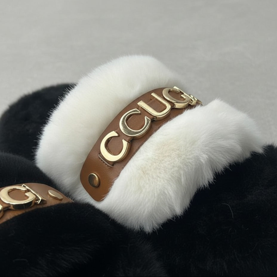Faux Fur Sliders — Product image:
