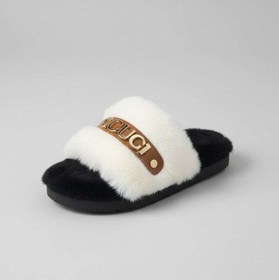 Faux Fur Sliders — Product image: