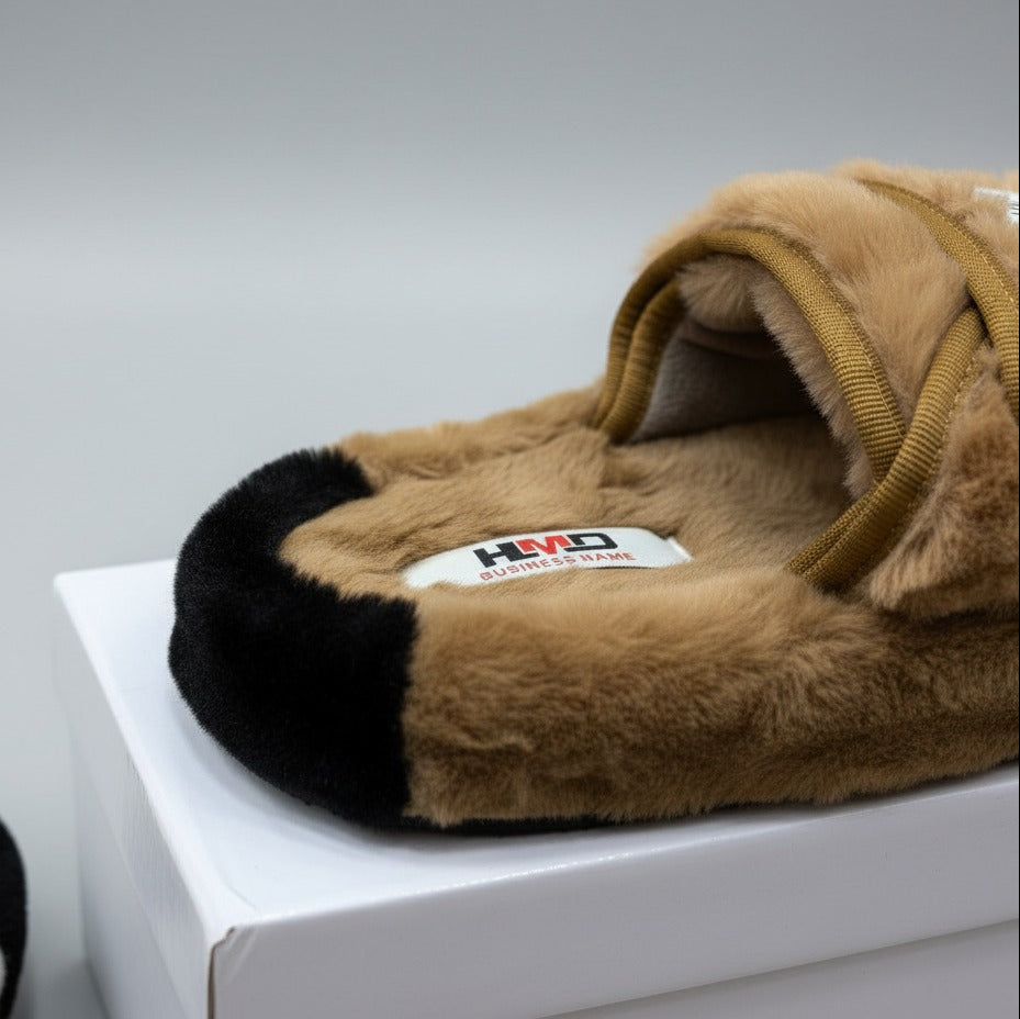 Women’s plush strap house slippers — Product image: