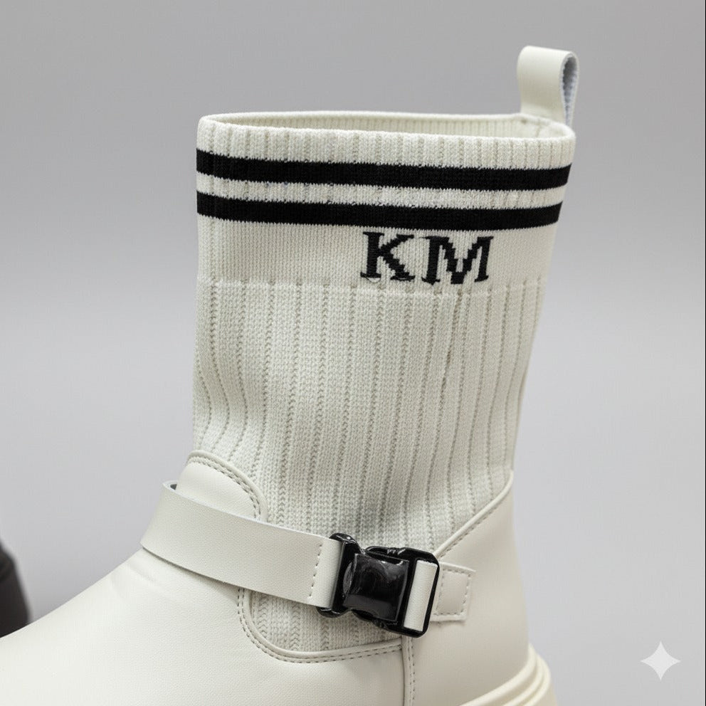 Women's Knit-Shaft Buckle Mid-Calf Boots — Product image: