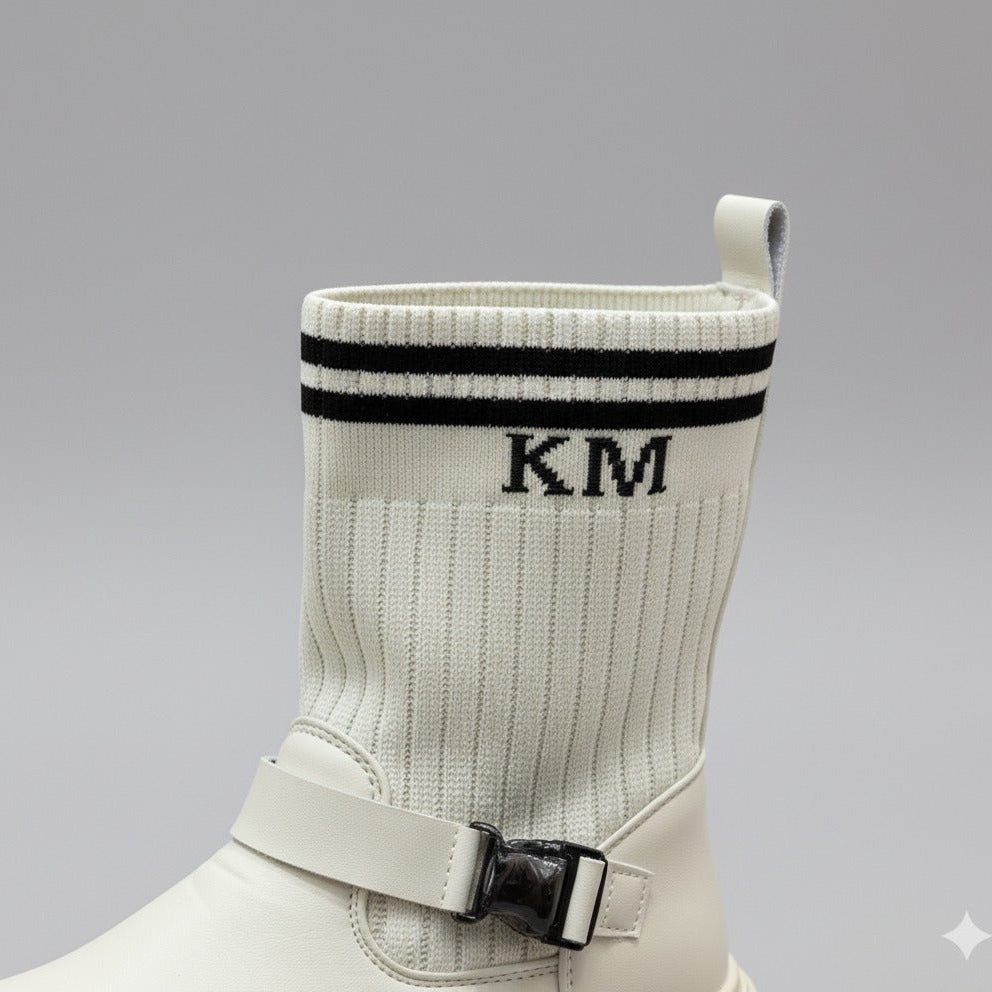 Women's Knit-Shaft Buckle Mid-Calf Boots — Product image: