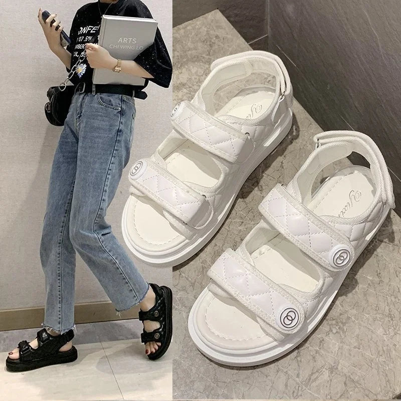 Women's Korean Style Thong Platform Sandals – Casual Beach Shoes 2024