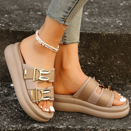 Summer New Women Fashion Platform Slippers 2024 New Arrival Outdoor Casual Slip-on EVA Sandals Wear-resistant Beach Flip-flops