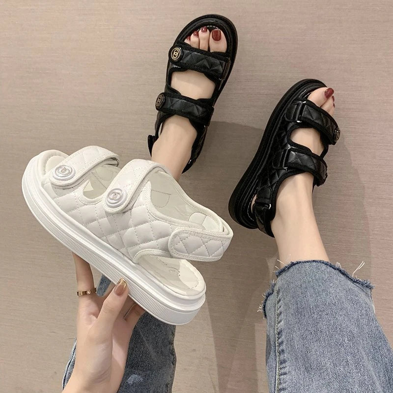 Women's Korean Style Thong Platform Sandals – Casual Beach Shoes 2024
