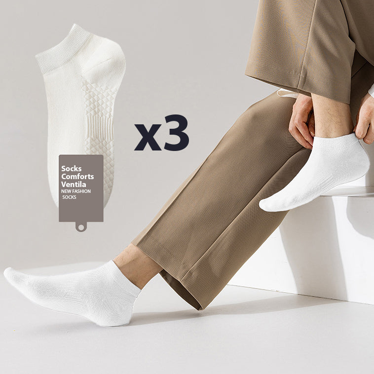 3 pcs Seamless Men's short Tube Sports Socks - Perfect For Autumn & Winter
