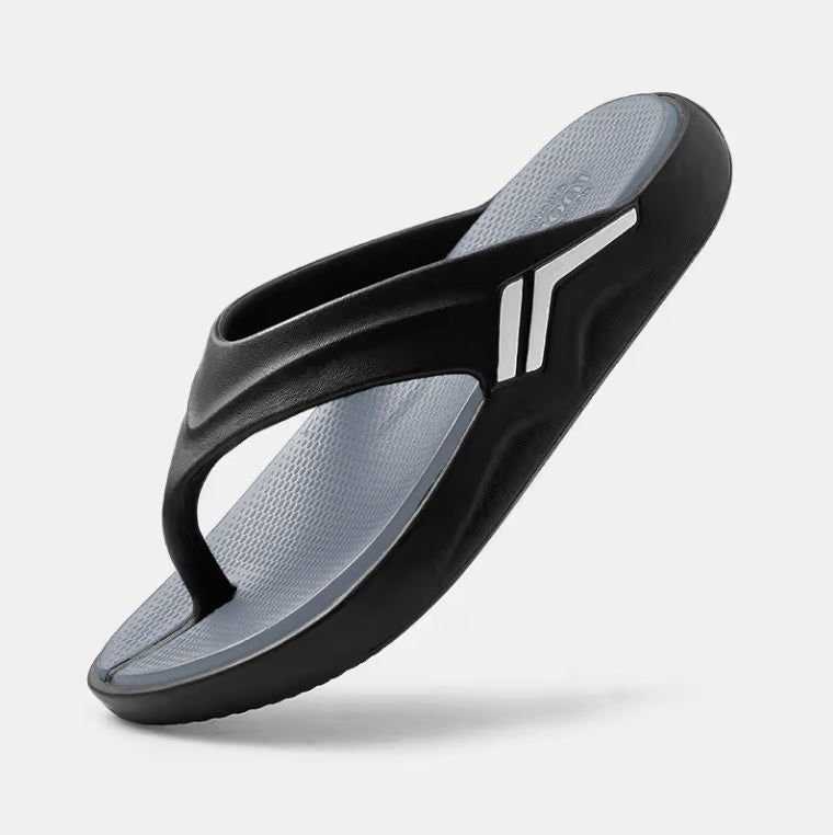 Luofu Original Cozy Men's Sporty Thong Slippers - Wear Resistant, Shock Absorbing Thick Soles, Couple's Comfort