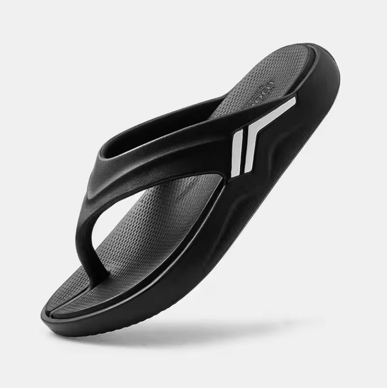 Luofu Original Cozy Men's Sporty Thong Slippers - Wear Resistant, Shock Absorbing Thick Soles, Couple's Comfort