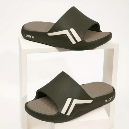 صندل Luofu الأصلي المريح بتصميم وسادة, مقاوم للتآكل, ونعل سميك يمتص الصدمات مريح للجنسين  