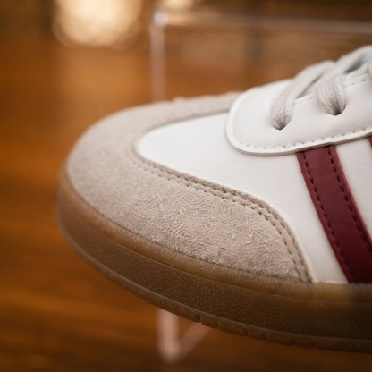Baskets décontractées rétro à rayures pour femmes – Chaussures de mode quotidiennes classiques à lacets
