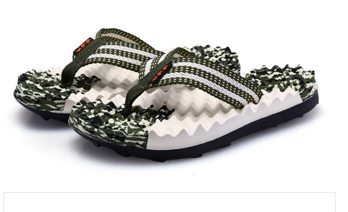 شبشب تدليك رجالي جديد 2025 – مقاوم للانزلاق والتآكل، مطاطي للشاطئ، صندل صيفي للاستخدام الخارجي