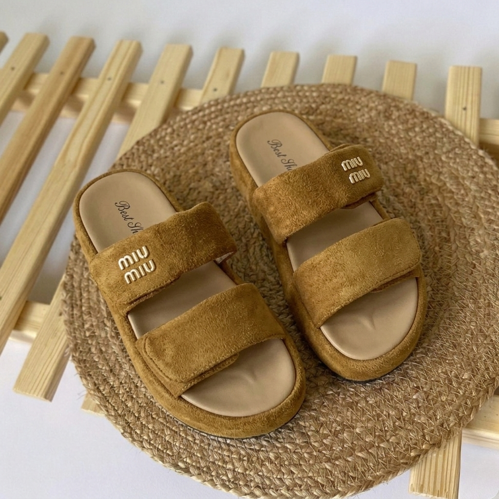 Comfort Dual-Strap Suede Slides – Lightweight Everyday Sandals