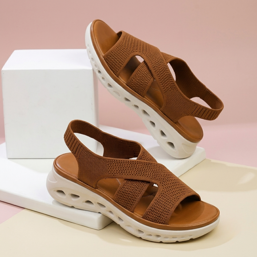 AnaLiza Women's Lightweight Comfort Wedge Sandals – Breathable Stretch Slingback